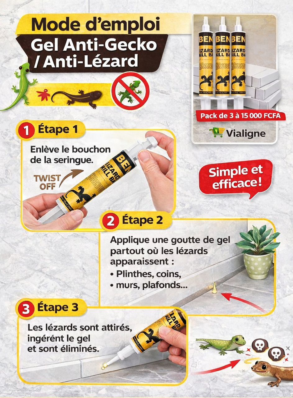 👉 Gel anti-lézard - gécko ultra efficace